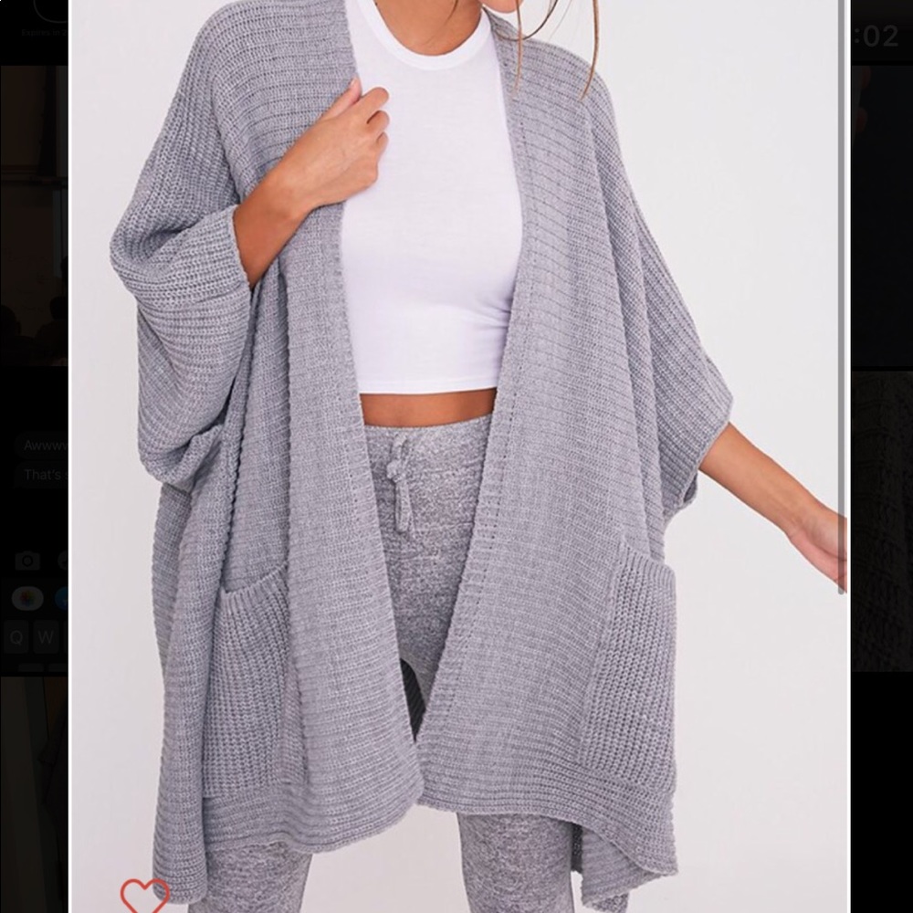 Pretty little thing grey knit cardigan NWT